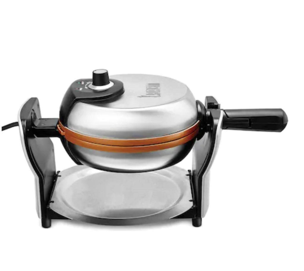 Copper Titanium Ceramic Nonstick Rotating Belgian Waffle Maker