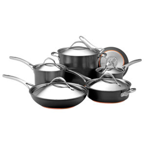 Anolon Nouvelle Copper Hard-Anodized Nonstick 11-Piece Cookware Set