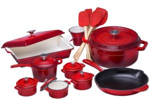 Bruntmor 21 Piece Enameled Cast Iron Cookware Set