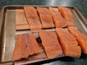 salmon on cedar planks