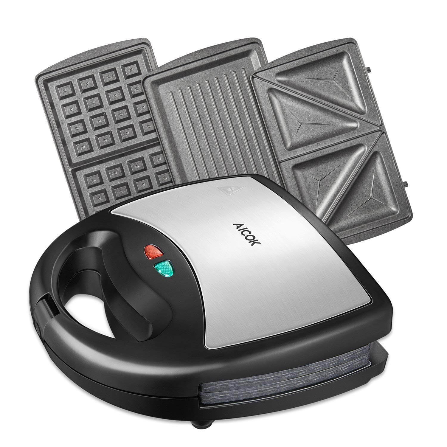 3 in 1 Electric Sandwich Panini Press and Waffle Maker Iron Changing Plates