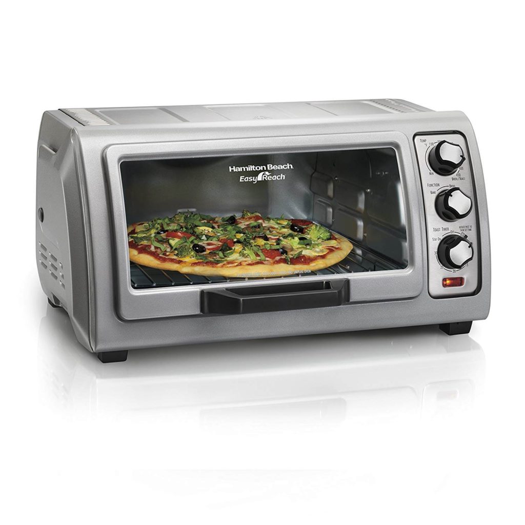 Hamilton Beach Countertop Toaster Oven Easy Reach with Roll-Top Door