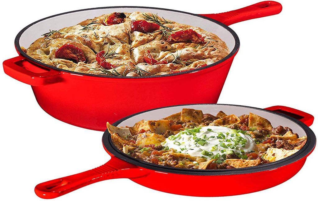 Bruntmor Heavy Duty 3 Quart Skillet and Lid Set