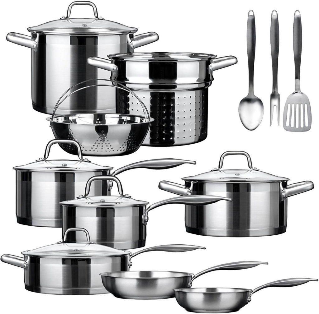 Duxtop SSIB17 Professional 17 Pieces Stainless Steel Induction Cookware Set