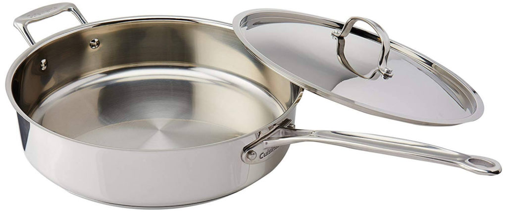 Cuisinart 733 30H Chefs Classic Stainless Quart Saute Pan with Helper Handle and Cover