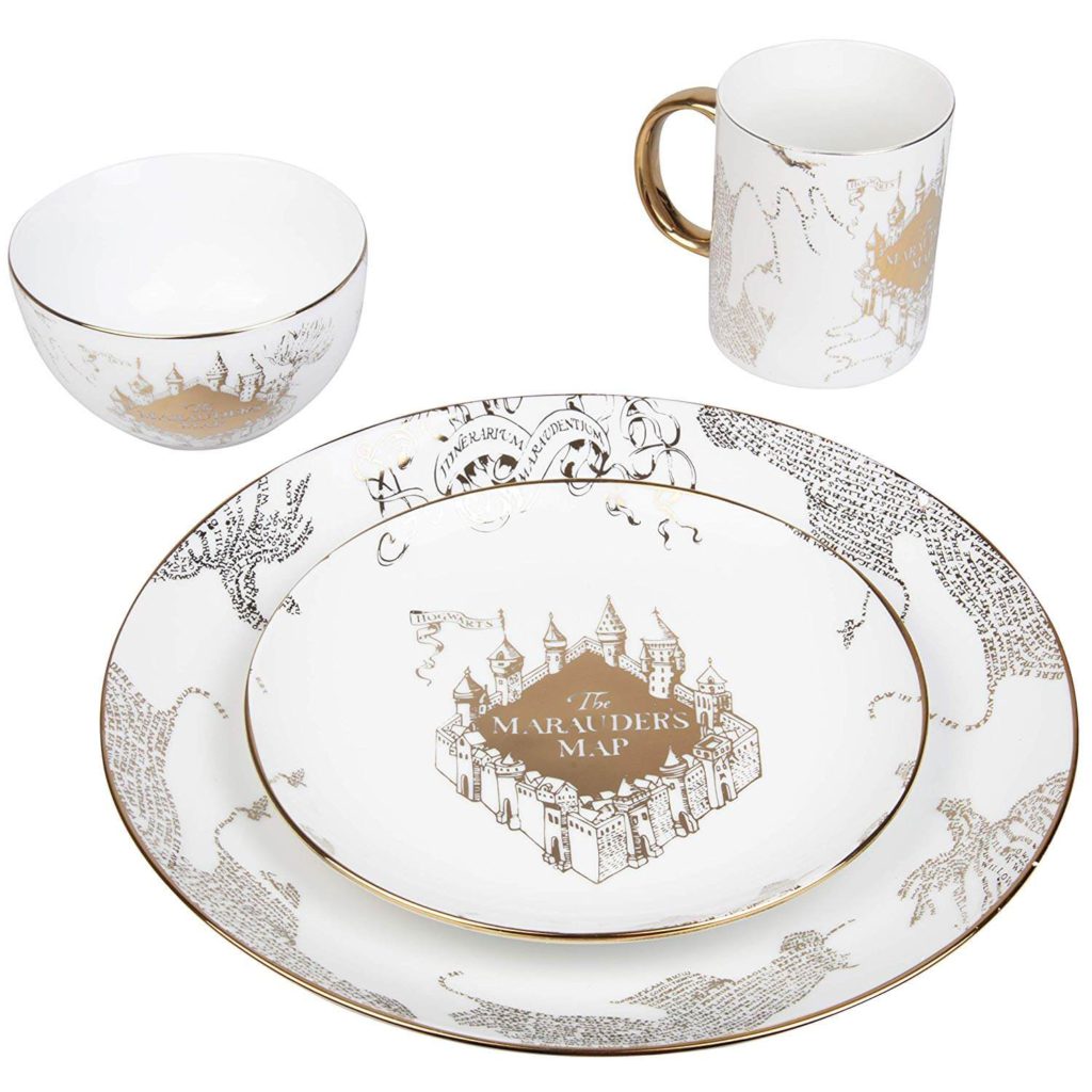 Harry Potter Marauders Map Porcelain 4 Piece Place Setting