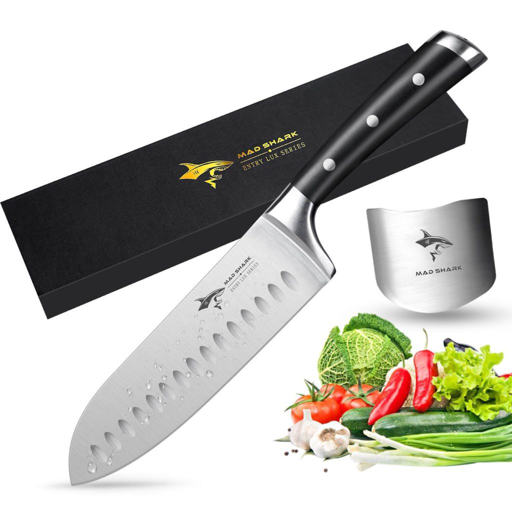 Santoku Knife MAD SHARK Pro Kitchen Knives 7 Inch Chefs Knife Best Quality German High Carbon Stainless Steel Knife