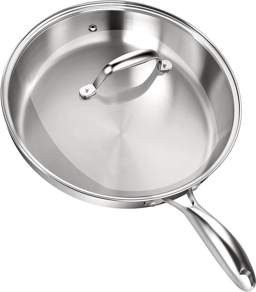 Stainless Steel Skillet with Glass Cover