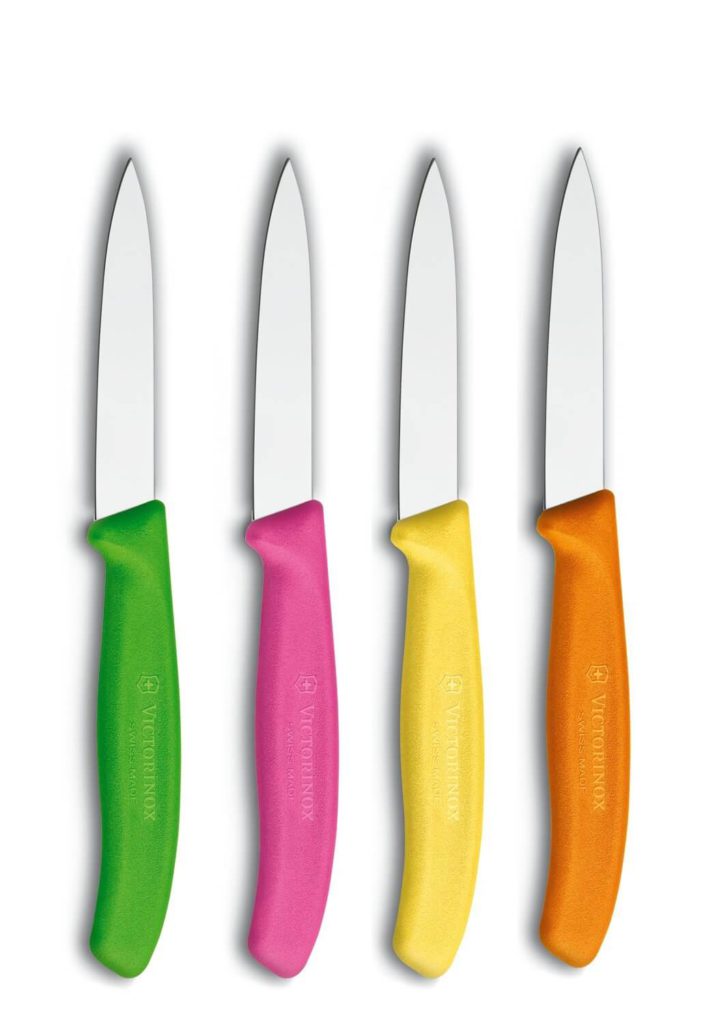 Victorinox 4 Piece Set of Swiss Classic Paring Knives with Straight Edge