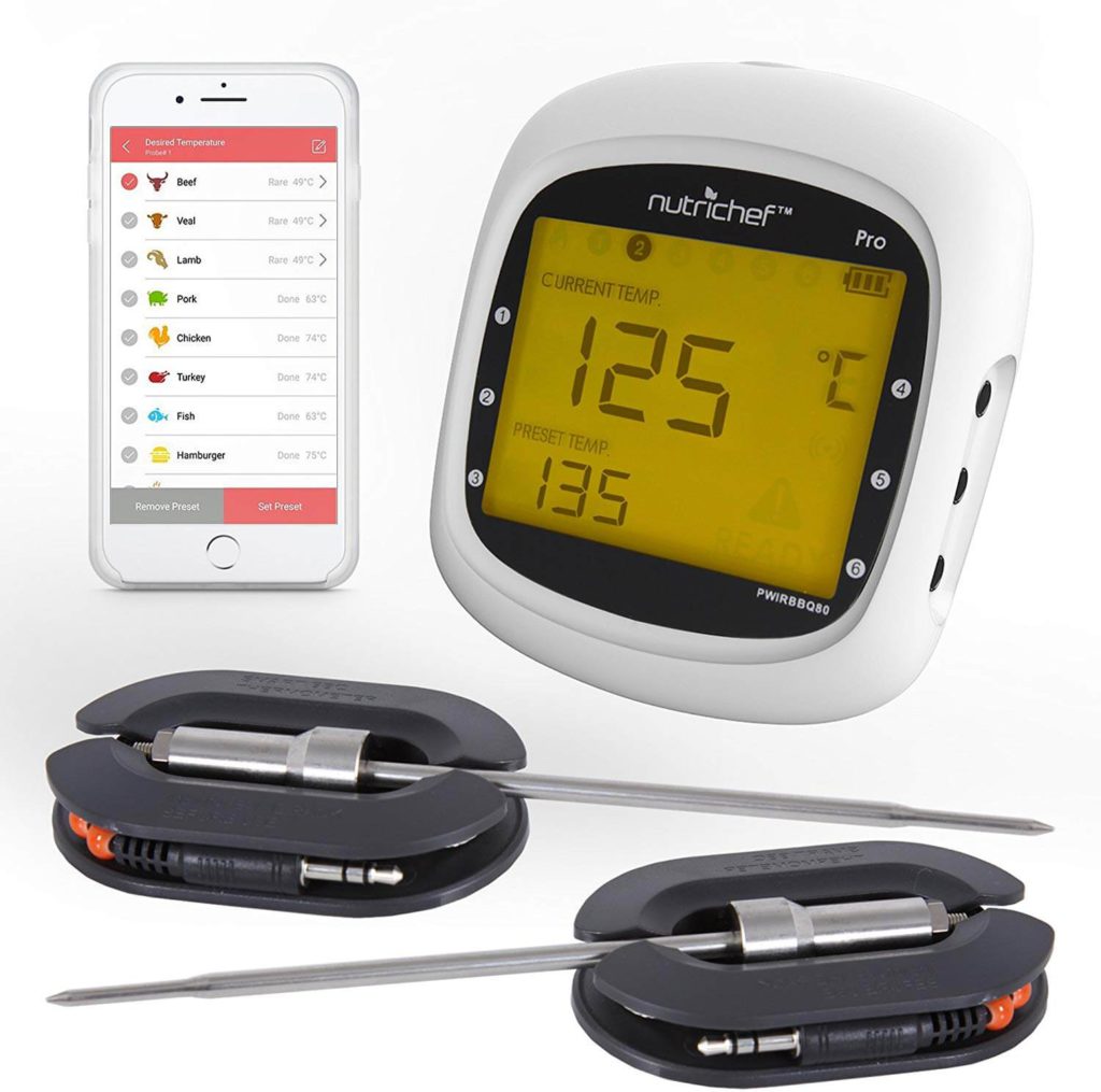nutrichef Smart Bluetooth BBQ Grill Thermometer
