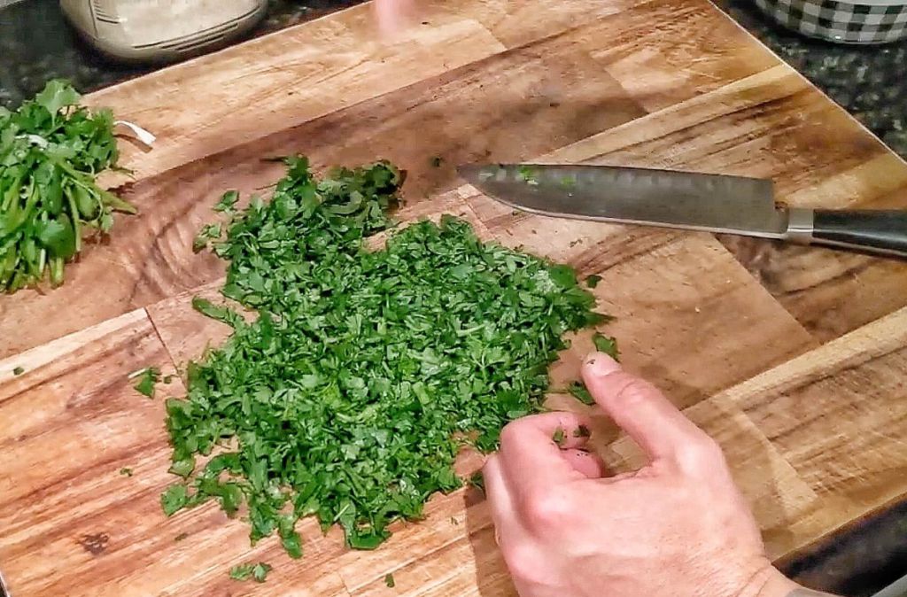 Chop cilantro